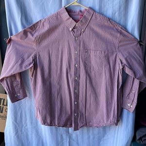 Red, 100% cotton Izod dress shirt.  3XL